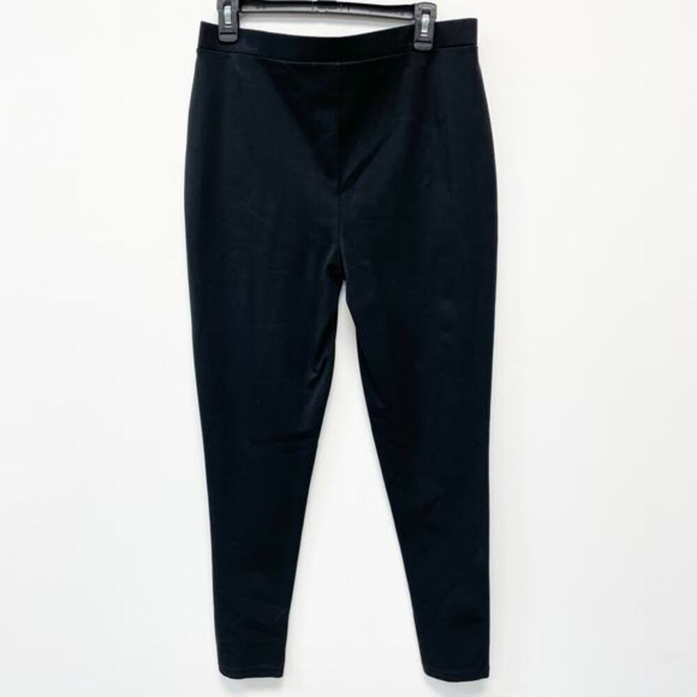 Chico's Womens 2 Black Comfy Stretch Elastic‎ Waist High Waist Crop Leggings